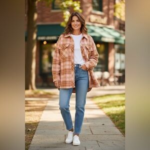 Aerie Plaid Teddy Jacket (Excellent Condition)